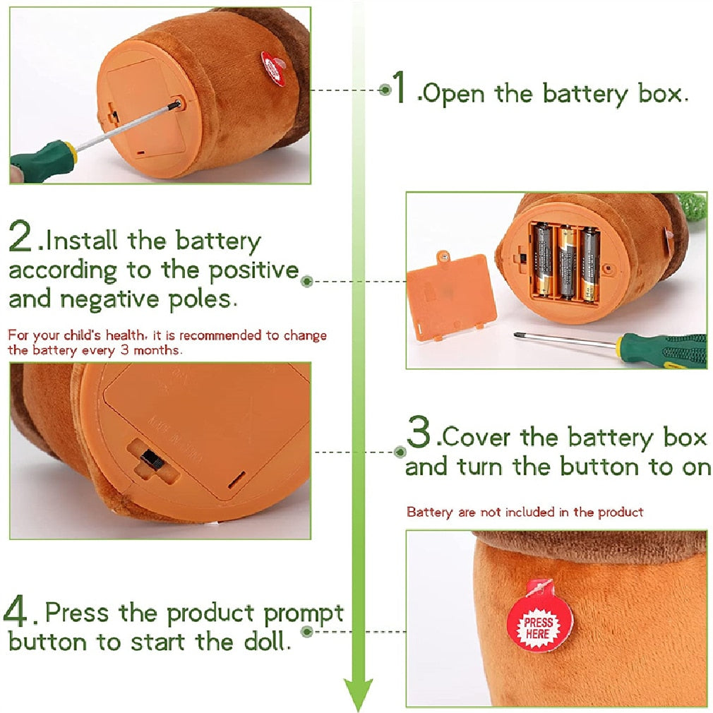 Juguete de Cactus con 120 canciones en inglés/español