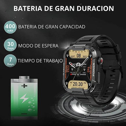 Smart Watch tipo militar, IP68, 5ATM, para IOS y Android