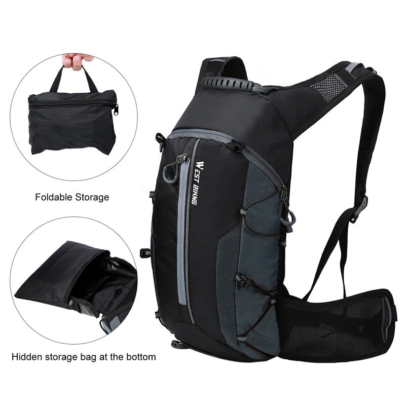 Mochila de hidratación para deportes al aire libre, WEST BIKING, 10L y 16L