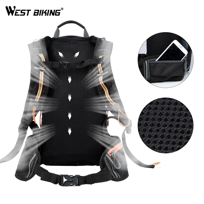 Mochila de hidratación para deportes al aire libre, WEST BIKING, 10L y 16L