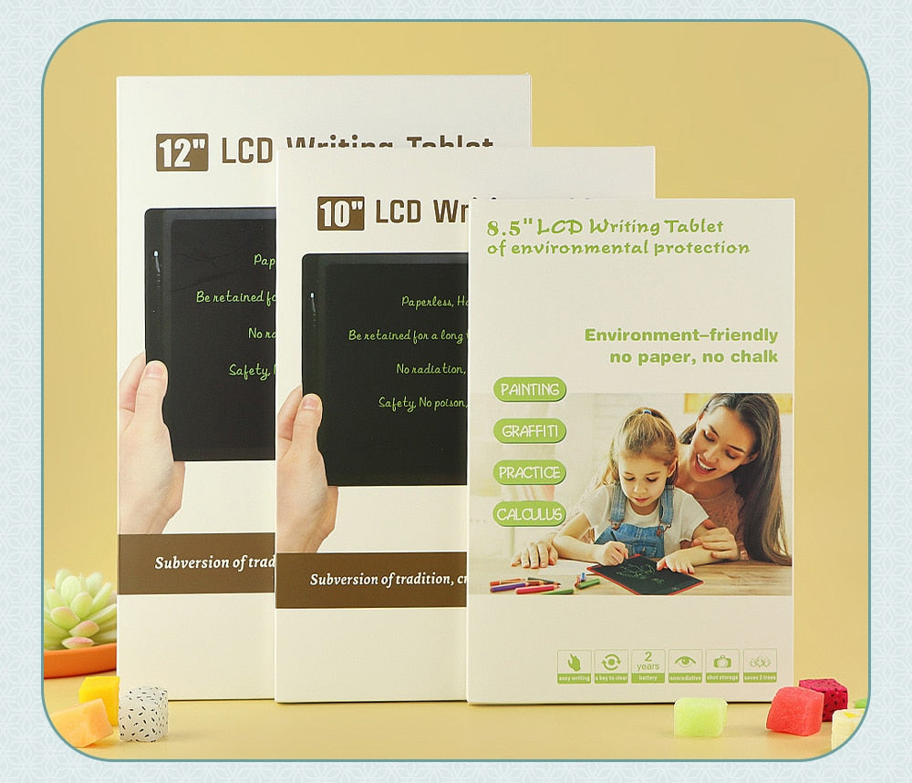 Pizarra de dibujo LCD COLOR para niños, educativo, 8,5", 10" y 12"