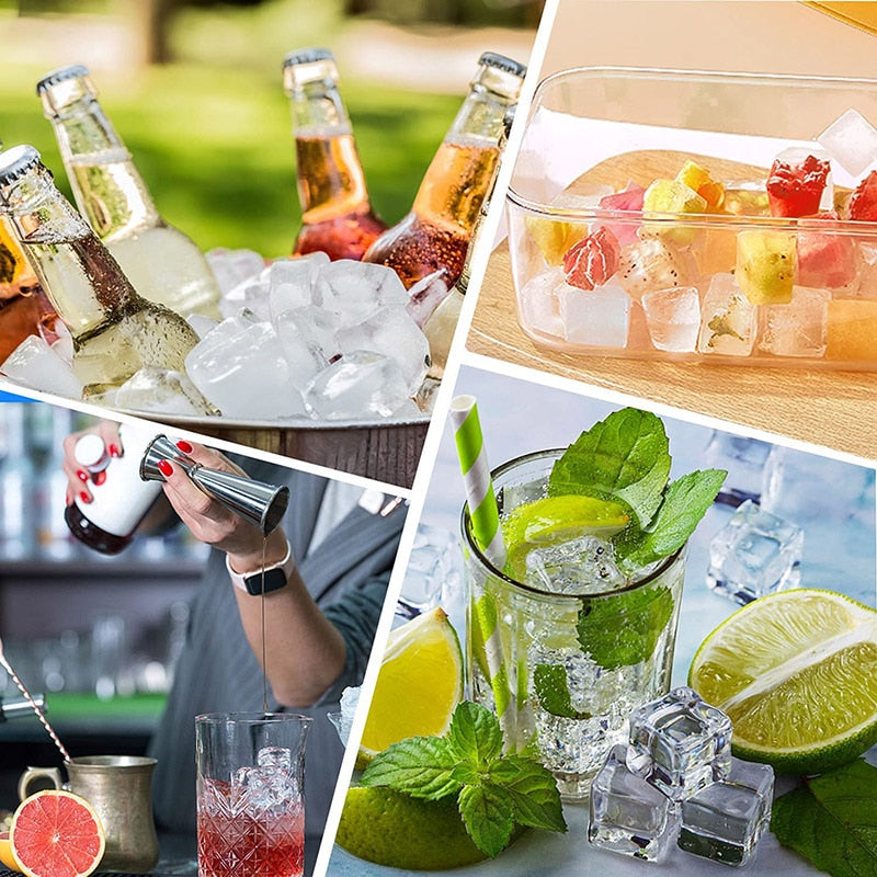 Molde de silicona para cubitos de hielo, bandeja reutilizable. Sin BPA