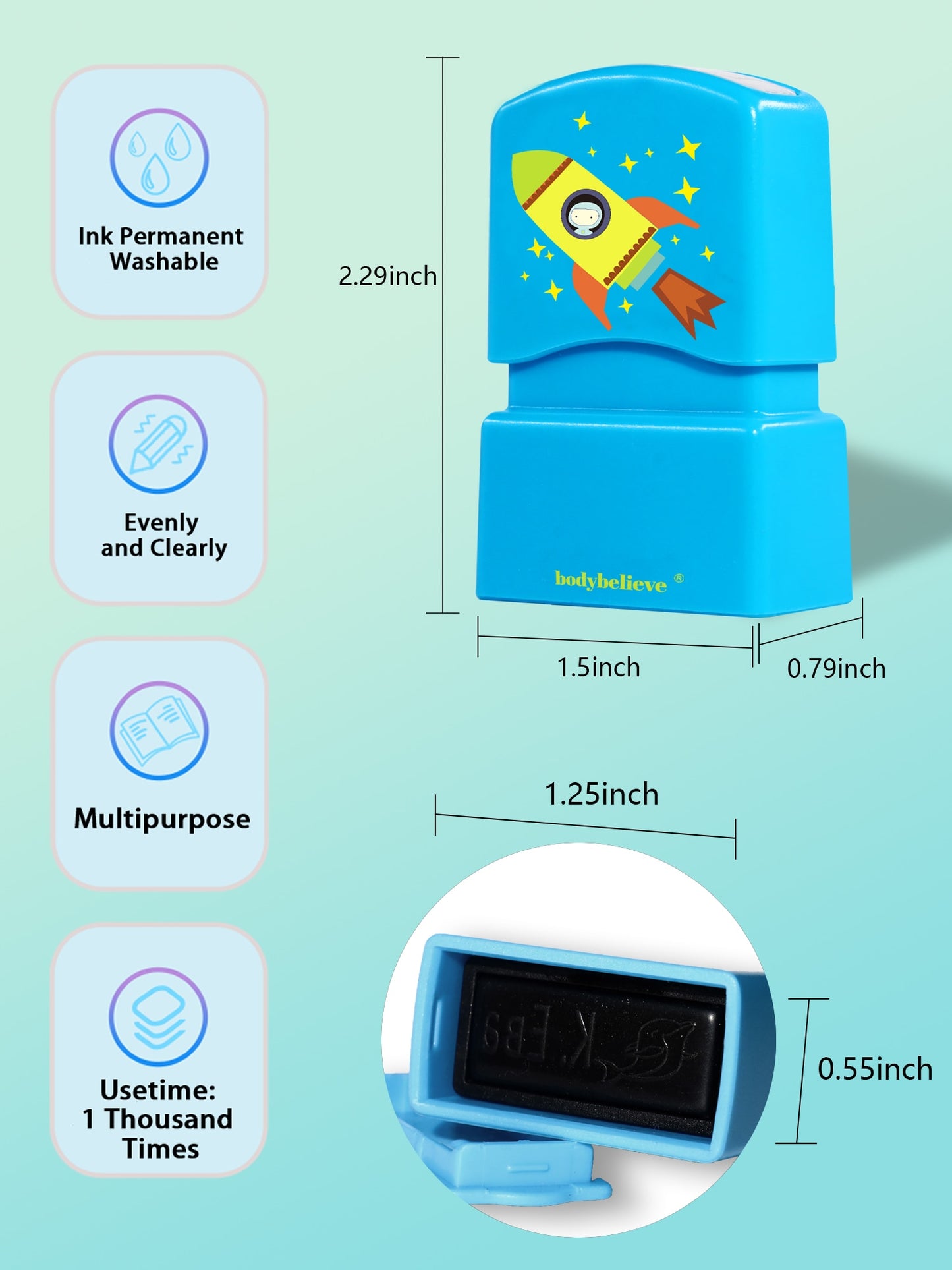 Sellos personalizables para ropa, impermeable y no se borra