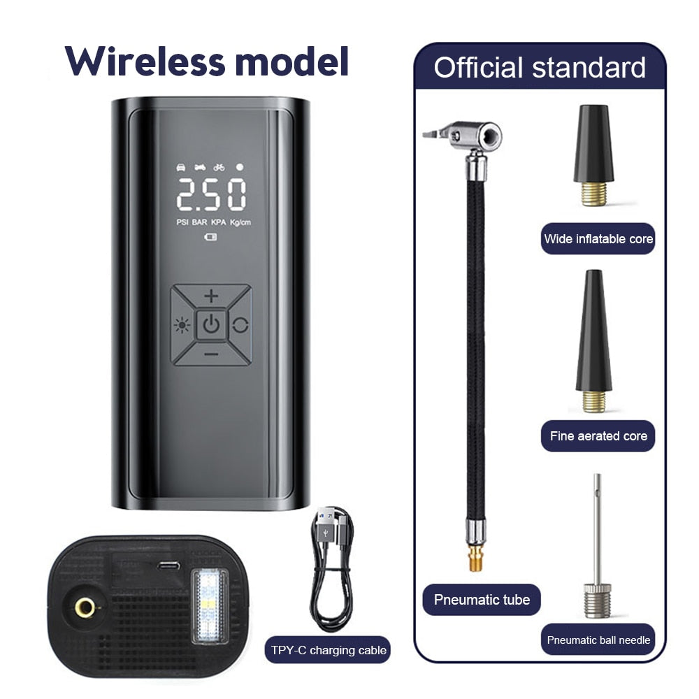 Inflador de neumáticos portátil e inalámbrico, 6000mAh y 150PSI