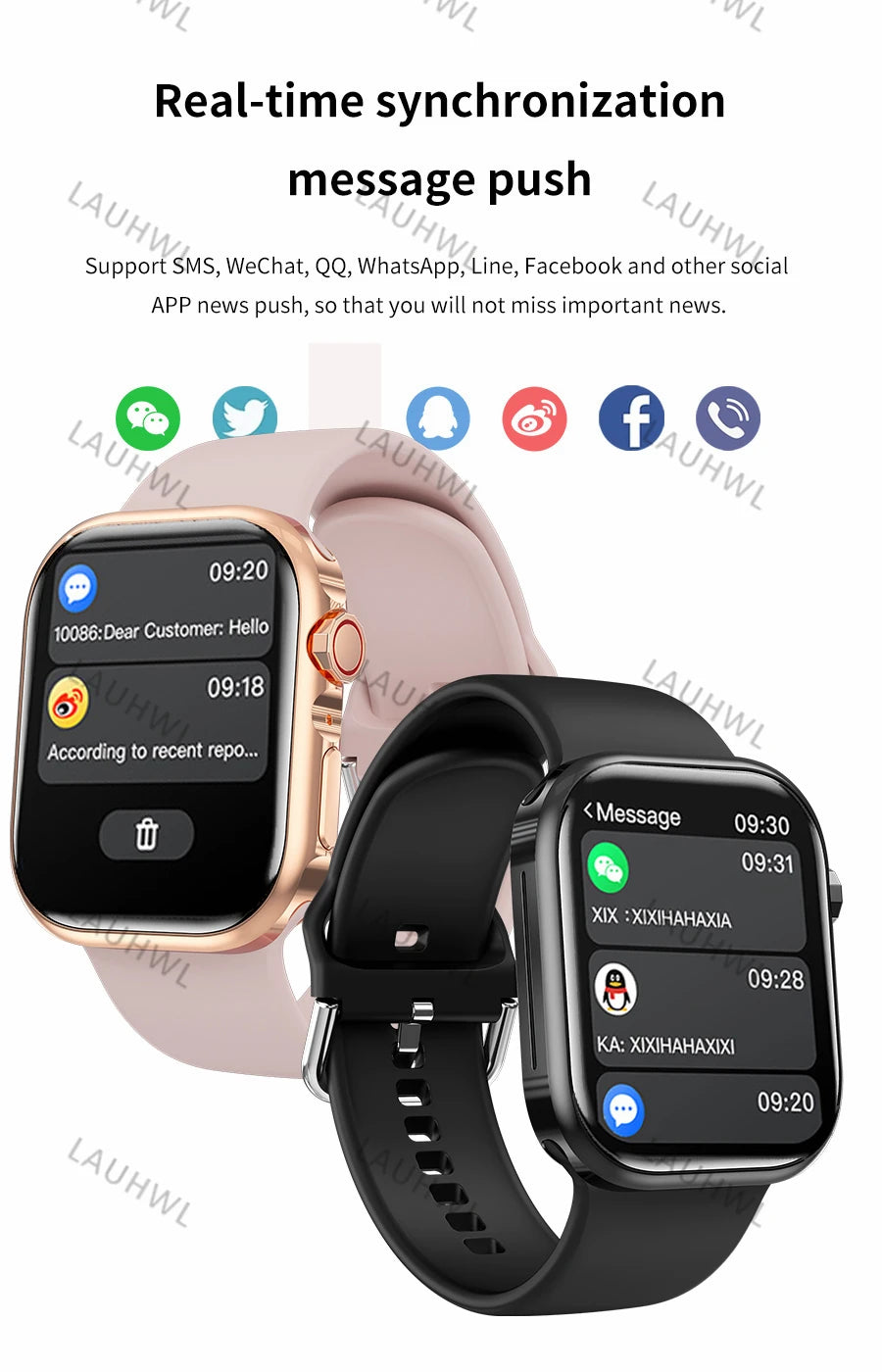 Smart Watch Serie 9, Bluetooth, llamadas, NFC, presión arterial, frecuencia cardíaca, deportivo
