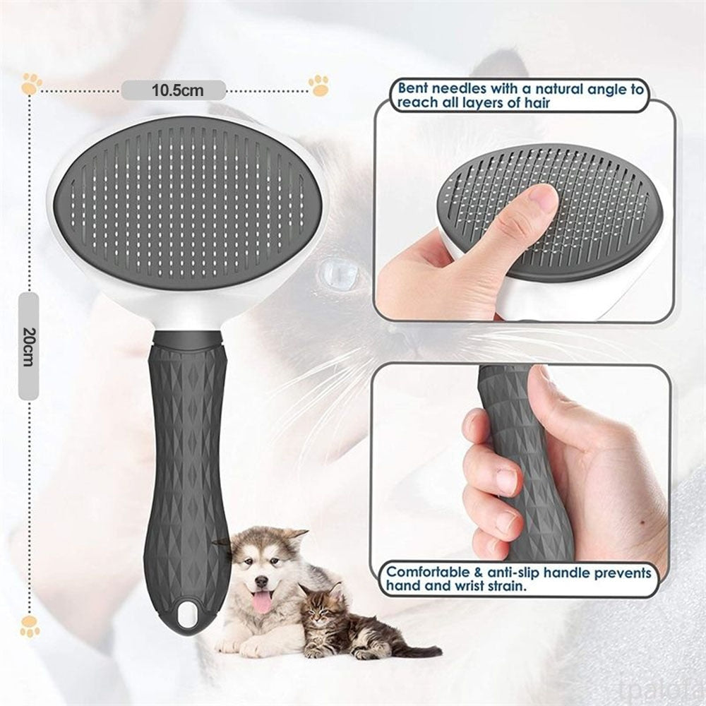 Cepillo de pelo autolimpiable para perros y gatos