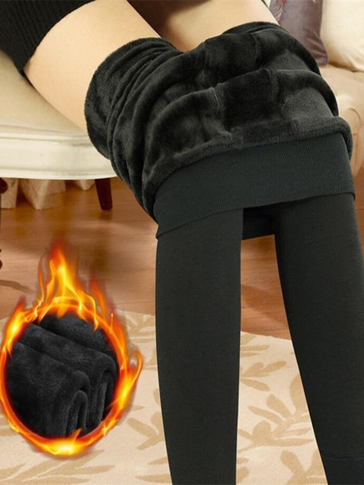 Calza alta elasticidad para mujer, cálidos y ajustados