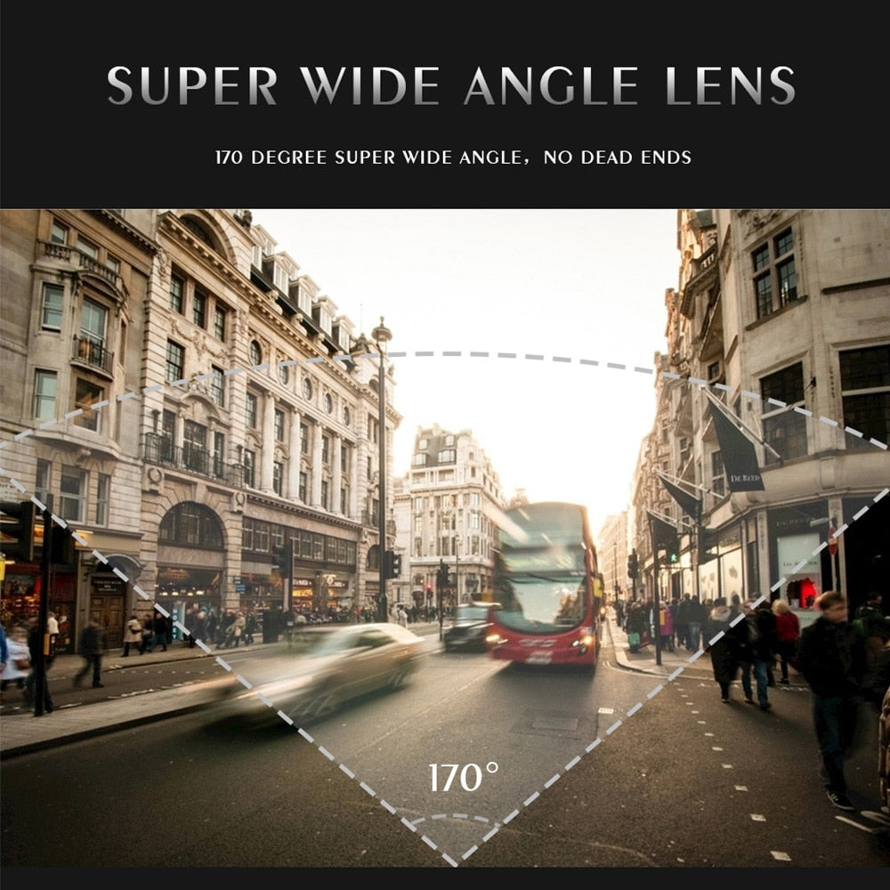 Espejo retrovisor con cámara, grabadora de vídeo frontal, trasera y visión nocturna