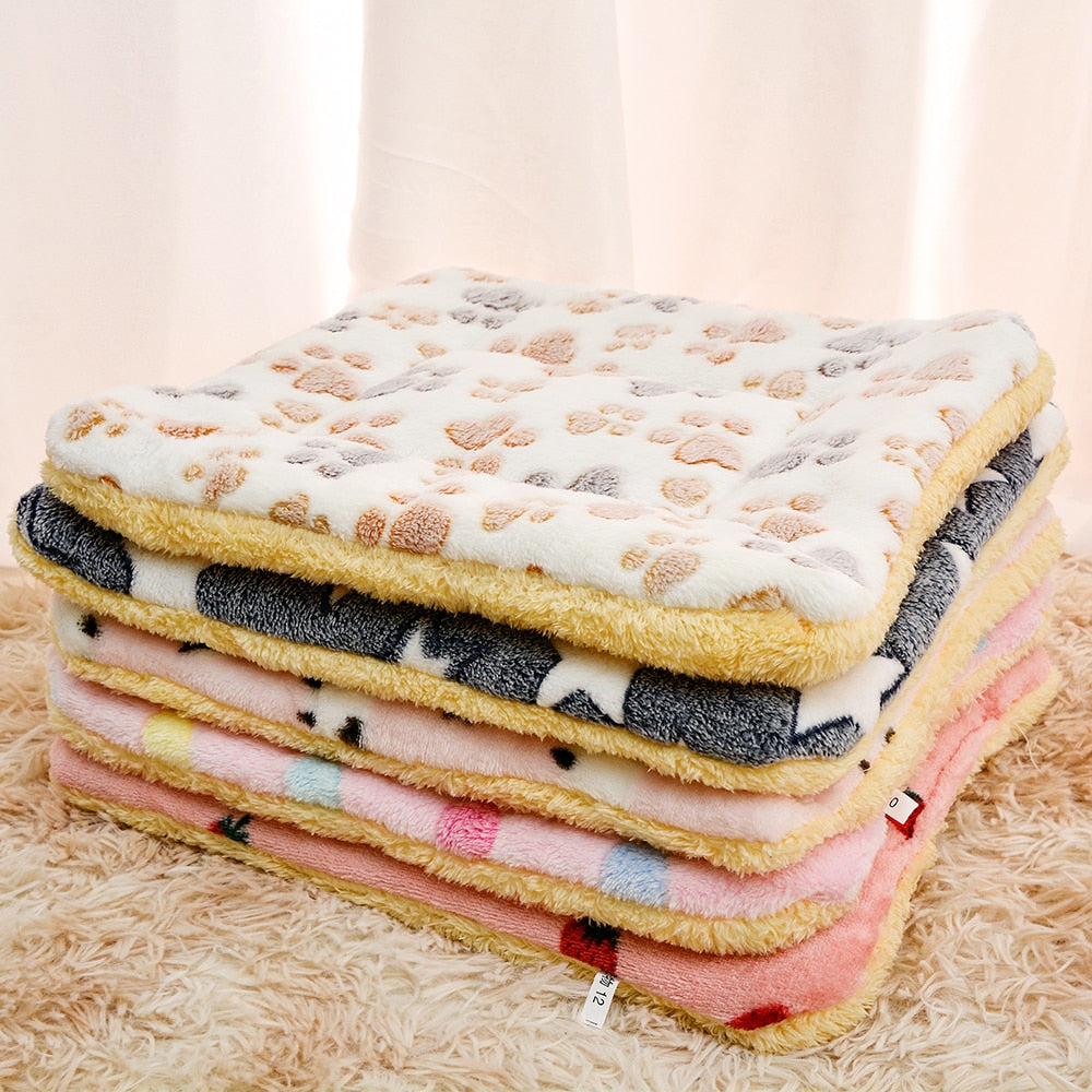 Manta lavable para cama de mascota, lana suave y cálida, cojín para dormir