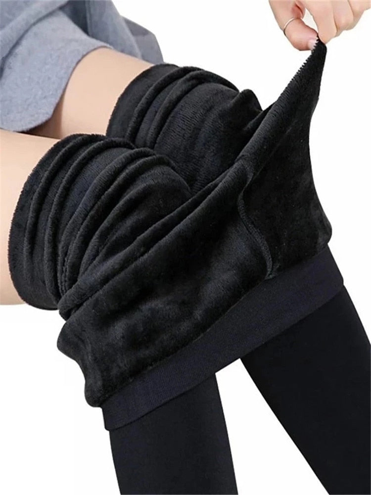 Calza alta elasticidad para mujer, cálidos y ajustados