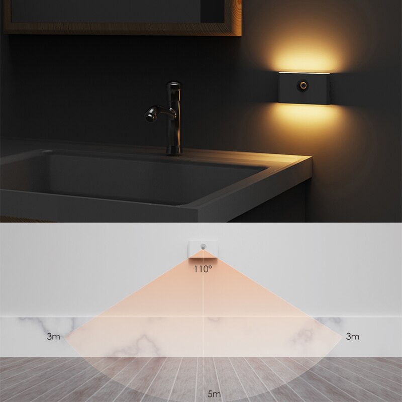 Luz con sensor inteligente, LED detección infrarroja, inalámbrica