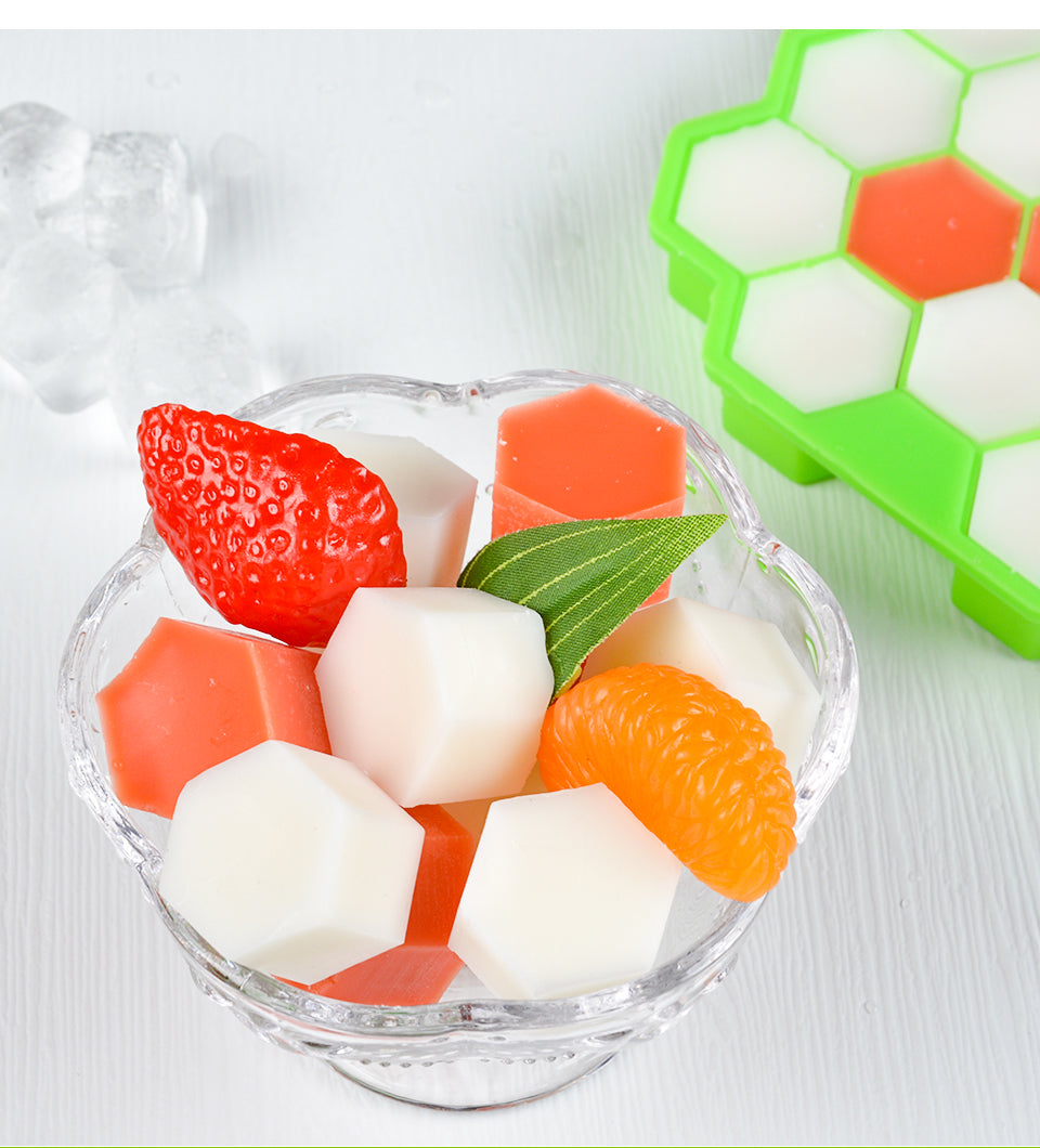 Molde de silicona para cubitos de hielo, bandeja reutilizable. Sin BPA