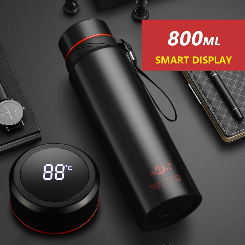 Termo de acero inoxidable 420, 800, 1000 ml, con sensor de temperatura