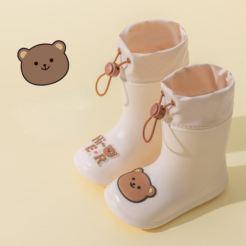 Botas de lluvia de dibujos animados para niños y niñas, impermeables, antideslizantes