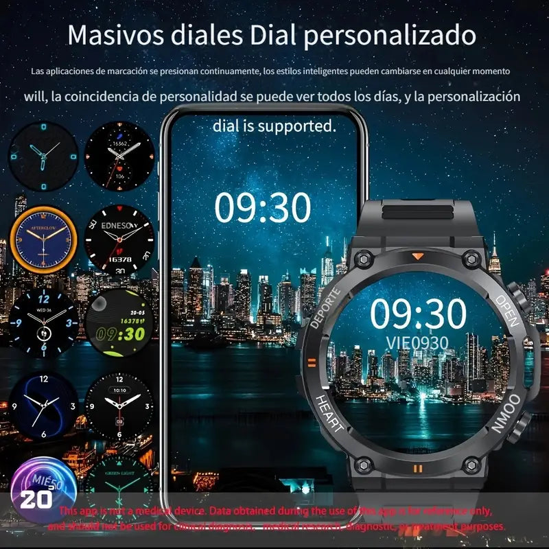 Smart Watch K56 Pro, deportivo, Monitor cardíaco, Android e IOS