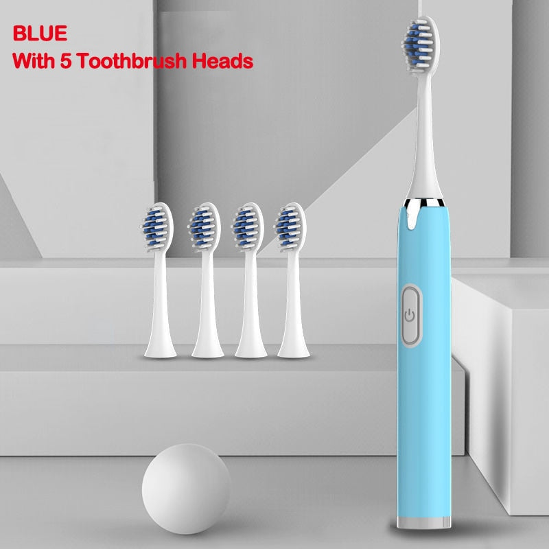 Cepillo de dientes eléctrico, resistente al agua, con batería AA reemplazable