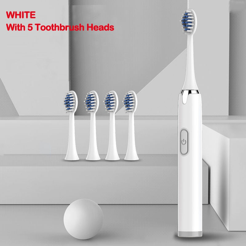 Cepillo de dientes eléctrico, resistente al agua, con batería AA reemplazable