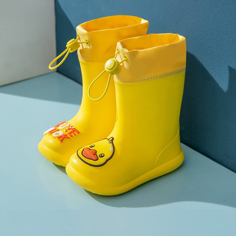 Botas de lluvia de dibujos animados para niños y niñas, impermeables, antideslizantes